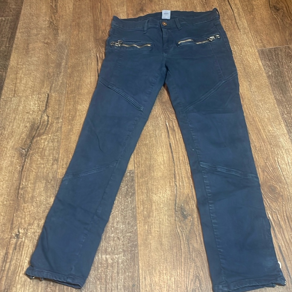 🌏NSF dark blue skinny zip ankle slight stretch jeans waist 14 inseam 24🌎